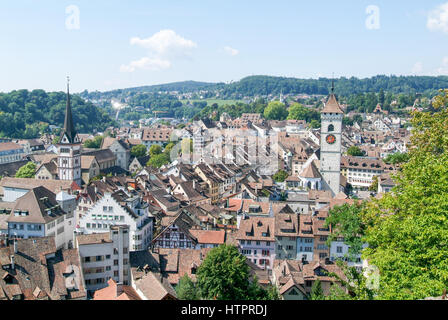 Schaffhausen, Svizzera - 27 August 2008: la bellissima città medievale di Sciaffusa in Svizzera Foto Stock