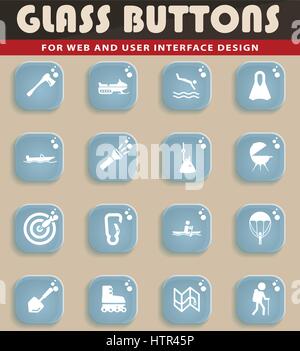 Ricreazione attiva semplicemente le icone per il web e interfaccia utente Illustrazione Vettoriale