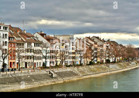 Una sezione della Città Vecchia di Basilea Foto Stock