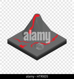 Vulcano paesaggio icona isometrica Illustrazione Vettoriale