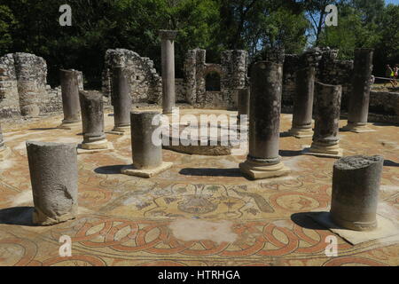 Parco nazionale di Butrinto è uno dei più importanti siti archeologici in Albania. protegge la zona del paesaggio storico, archeologia e l'ambiente. Foto Stock