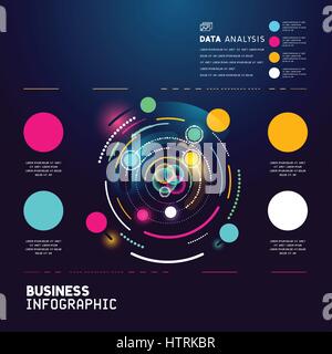 Una dettagliata e tecnica grafico business elemento infografico. Illustrazione Vettoriale Illustrazione Vettoriale