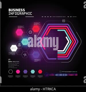 Una dettagliata e tecnica grafico business elemento infografico. Illustrazione Vettoriale Illustrazione Vettoriale