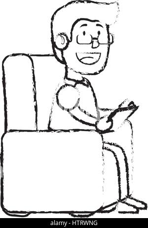 Psicologo avatar icona carattere Illustrazione Vettoriale