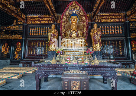 Cina, Xi'an. Da Ci En il tempio che fu costruito nella metà del settimo secolo. L'interno del tempio. Foto Stock