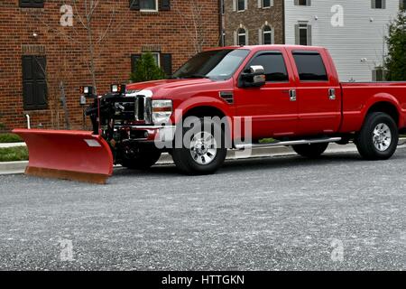 Ford pickup truck con Snow Plough allegato Foto Stock