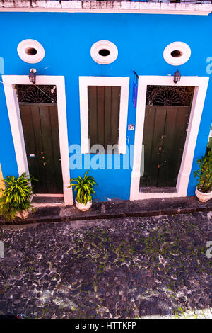 Gli edifici coloniali in Pelourinho, Salvador (Salvador de Bahia), Bahia, Brasile, Sud America Foto Stock