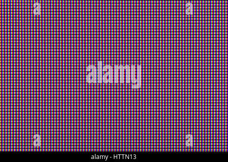 Closeup led RGB di diodo led TV o monitor a led dello schermo del pannello di visualizzazione. Led colorato lo sfondo dello schermo per la progettazione con copia spazio per il testo o immagine Foto Stock