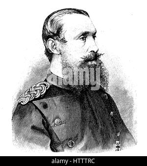 Persone militare della Germania nella Guerra franco-prussiana 1870 - 1871, Hermann Ernst Franz Bernhard, Fürst zu Hohenlohe-Langenburg, 31 agosto 1832 - 9 marzo 1913, è stato il sesto principe di Hohenlohe-Langenburg, riproduzione di una xilografia dal 1882, digitale migliorata Foto Stock