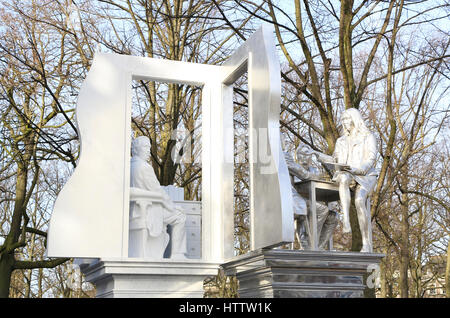 Una statua di Johan Rudolf Thorbecke olandese un politico e statista Foto Stock