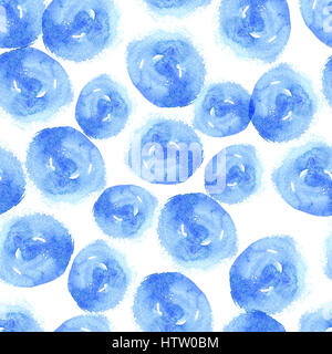 Abstract blue Riverside acquerello colorante pattern perfetta tecnica Shibori. Tie-Dye texture organica dei prodotti tessili di cotone, stampe tessuti moda Foto Stock