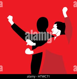 Coppia di vettore di eseguire la danza flamenca Illustrazione Vettoriale