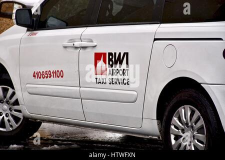 BWI Airport taxi service van Foto Stock