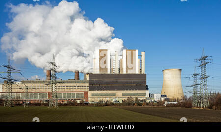 Weisweiler RWE brown centrali a carbone vegetale / Kraftwerk Weisweiler a Eschweiler, Renania settentrionale-Vestfalia / Renania settentrionale-Vestfalia, Germania Foto Stock