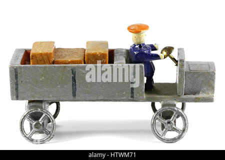 Carrello, pre-guerra rese nel famoso villaggio di Seiffen (Monti Metalliferi/ Germania) Foto Stock