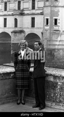 Il principe e la Principessa di Galles al Chateau de Chenonceau nella Valle della Loira durante i loro cinque giorni di visita ufficiale in Francia. Foto Stock