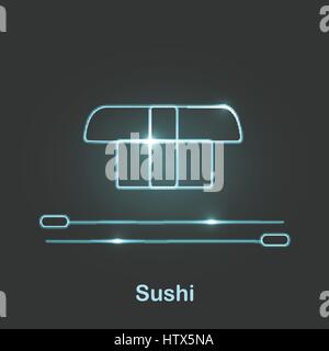 Il cibo al neon icona illustrazione vettoriale Illustrazione Vettoriale