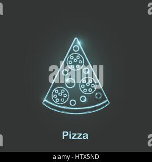 Il cibo al neon icona illustrazione vettoriale Illustrazione Vettoriale