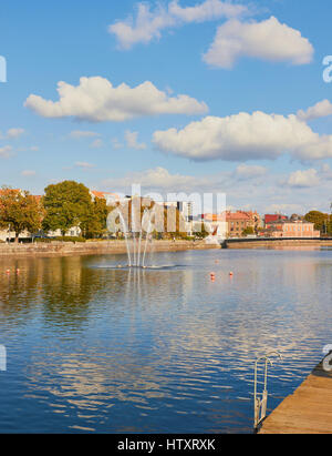 Motala river, Norrkoping, Ostergotland, Svezia e Scandinavia Foto Stock