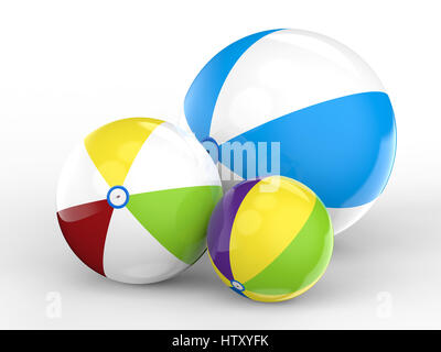 3D rendering pittoresca spiaggia di sfere Foto Stock