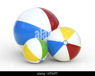 3D rendering pittoresca spiaggia di sfere Foto Stock