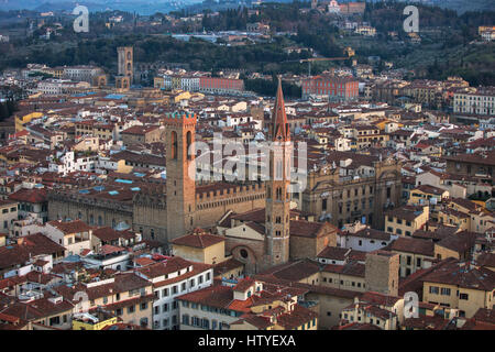Badia Fiorentina e la Torre del Bargello, Firenze, Italia Foto Stock