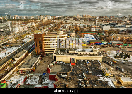 Paesaggio urbano aereo, Kiev, Ucraina Foto Stock