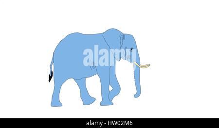 Ritratto di un elefante nel parco nazionale Etosha Illustrazione Vettoriale