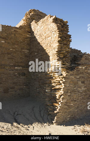 Nuovo Messico, Chaco Culture National Historical Park, Pueblo del Arroyo, ancestrale dei Pueblo Grande casa rovine, Patrimonio Mondiale dell UNESCO Foto Stock