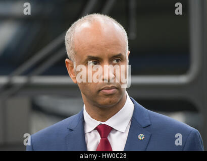 Berlino, Germania. Xiv Mar, 2017. Ahmed D. Hussen, ministro dell'immigrazione, i rifugiati e la cittadinanza in Canada, adottate a Berlino, Germania il 14 marzo 2017. Foto: Soeren Stache/dpa/Alamy Live News Foto Stock