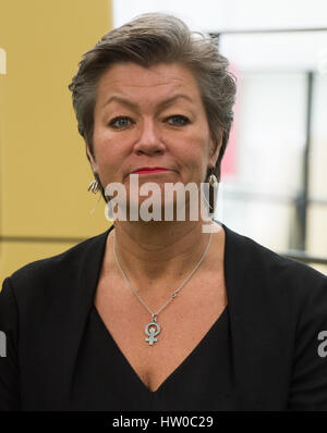 Berlino, Germania. Xiv Mar, 2017. Ylva Johansson, il Ministro svedese per l'occupazione e integrazione a Berlino, Germania, 14 marzo 2017. Foto: Soeren Stache/dpa/Alamy Live News Foto Stock