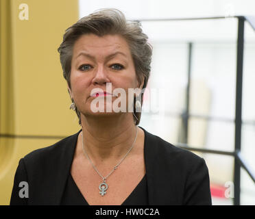 Berlino, Germania. Xiv Mar, 2017. Ylva Johansson, il Ministro svedese per l'occupazione e integrazione a Berlino, Germania, 14 marzo 2017. Foto: Soeren Stache/dpa/Alamy Live News Foto Stock