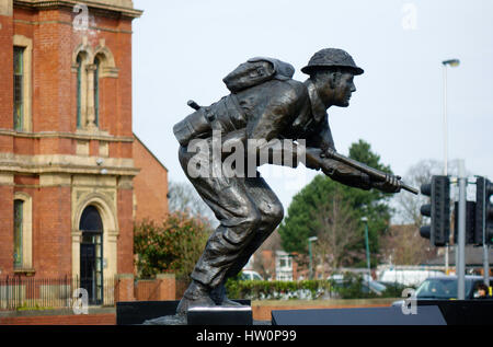 Memoriale di Stanley Elton Hollis il soldato solo per vincere Victoria Cross durante il D-Day, 6 giugno 1944 nella sua casa di città di Middlesbrough Foto Stock