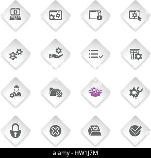 Impostazioni web piatto le icone per la progettazione di interfacce utente Illustrazione Vettoriale