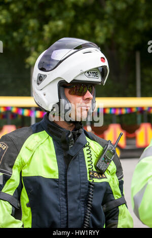 Motocicletta di polizia, Stoccolma, Svezia. Foto Stock