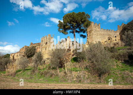 Rovine del Castello di Zocco, tra San Feliciano e Monte del Lago, Magione, Umbria, Italia Foto Stock