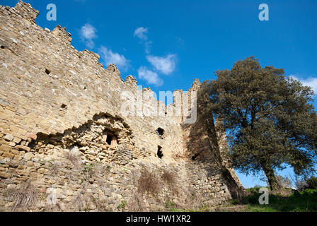 Rovine del Castello di Zocco, tra San Feliciano e Monte del Lago, Magione, Umbria, Italia Foto Stock