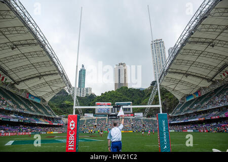 Hong Kong, Cina. 8 Aprile,2016. Una vista generale di stadium durante il 2016 Hong Kong Sevens a Hong Kong Stadium. Foto Stock