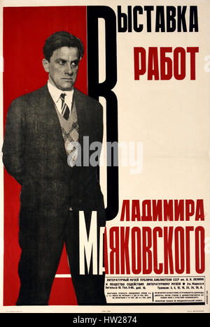 Mostra delle opere di Vladimir Mayakovsky 1931 di Aleksei Mikhailovich Gan propaganda russo - pubblicità poster Russia URSS ( rivoluzione russa del 1917 - 1952 ) Foto Stock