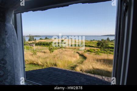 Dalla finestra. Blue Hill Bay Foto Stock