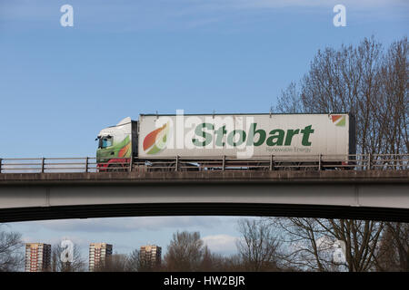 Eddie Stobart carrello su strada nelle Midlands Foto Stock