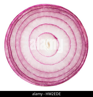 Anelli di cipolle isolato Foto Stock
