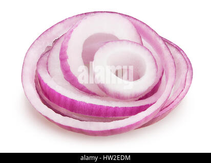 Anelli di cipolle isolato Foto Stock
