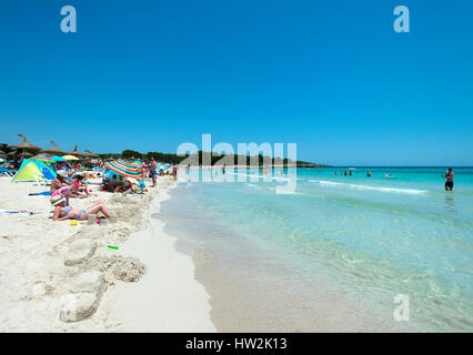 Sa Coma Beach, Mallorca, Baleares, Spagna Foto Stock