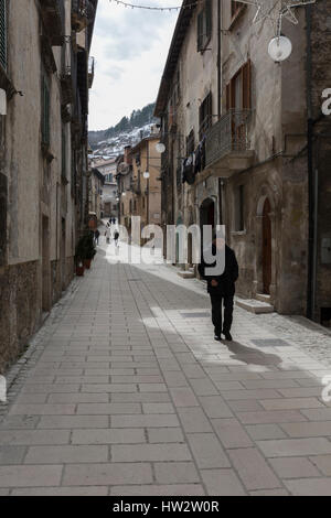 Le strade di Scanno, Abruzzo, Italia Foto Stock