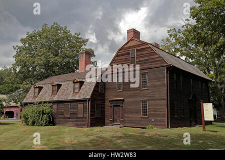 Ashley House, il 1734 home of Deerfield del XVIII secolo il ministro nella storica città di Deerfield, contea di Franklin, Massachusetts, Stati Uniti. Foto Stock