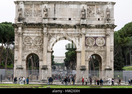 Arco di Costantino (ad 315) a Roma ,Italia Foto Stock
