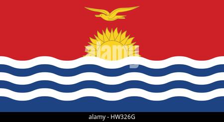 Vettore ufficiale Bandiera Repubblica di Kiribati . Illustrazione Vettoriale