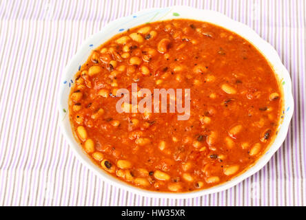 Spicy Lobia dal piatto; pasto popolare di famiglie indiano Foto Stock