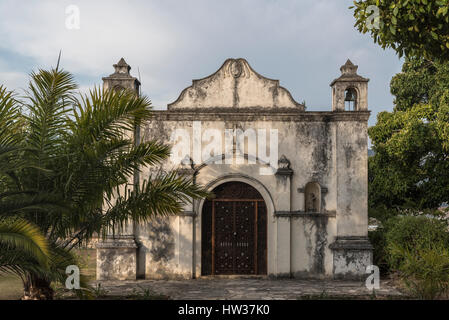 La costruzione della cappella ora un museo di arte alla Hacienda Museo Santa Maria, Chiapas, Messico Foto Stock